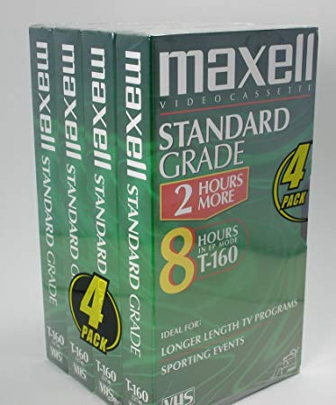Maxell Standard Grade T 160 Blank Vhs Recording Tapes