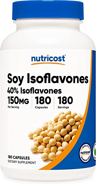 Nutricost Soy Isoflavones 150mg, 180 Veggie Capsules - Gluten Free, Non-GMO, Vegetarian Friendly