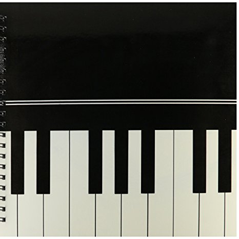 3dRose db_112946_2 Piano Keyboard-Black and White Keys Music Design-Pianist Musical Player and Musician Gifts-Memory Book, 12 by 12-Inch