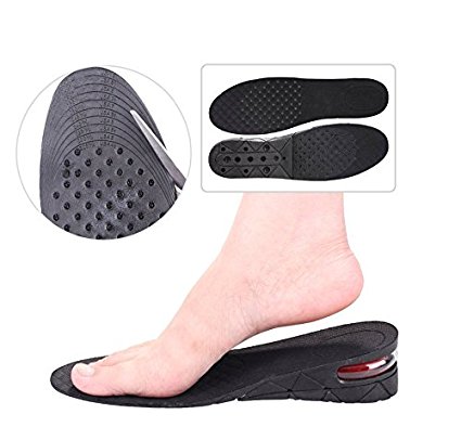 Kalevel® Height Increase Insoles 5cm 2 Inches Adjustable Breathable Insoles Height Increasing Insoles Elevator Inserts Increased Insoles Shoe Lifts Invisible Elevator Insoles for Men Women (Black)