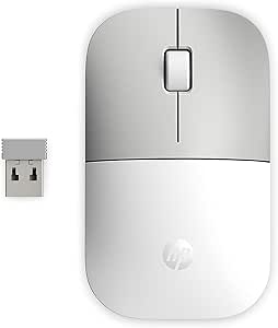 HP Z3700 G2 Wireless Mouse - White, Sleek Portable Design fits Comfortably Anywhere, 2.4GHz Wireless Receiver, Blue Optical Sensor, for Wins PC, Laptop, Notebook, Mac, Chromebook (681S1AA#ABL)