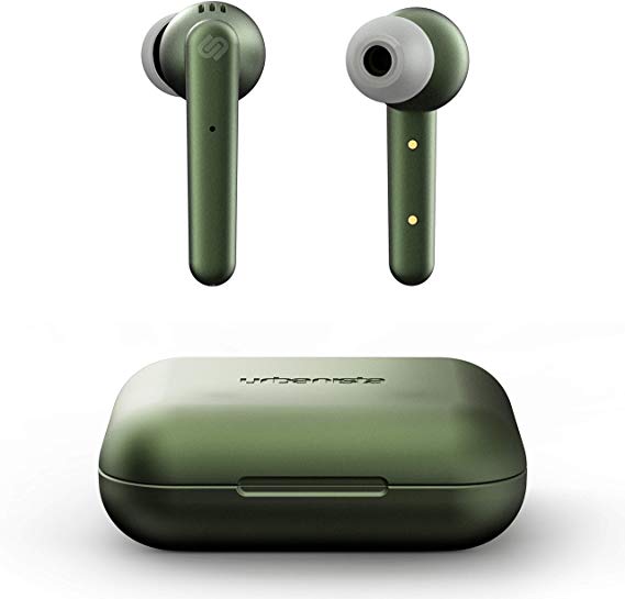 Urbanista Paris True Wireless Earphones 20H Playtime Wireless Charging Case and Bluetooth 5.0, Noise Cancelling Earphones with Touch Controls   Built-in Mic, Compatible with Android and iOS - Green