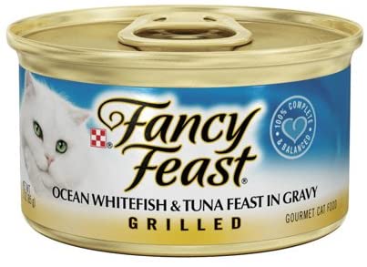 Case of Fancy Feast Grilled Ocean Whitefish & Tuna Feast in Gravy Cat Food (24 Total)