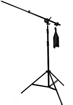 ePhoto 8ft Studio lighting Stand Boom Arm Photography Video Boom Stand Light Stand with Sandbag by EphotoINC BK28