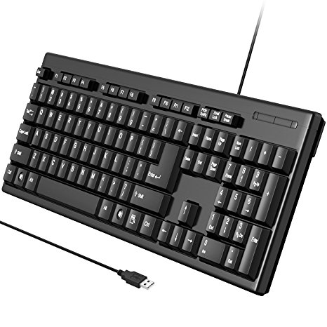 JETech USB Wired Keyboard for Windows 10 / 8 / 7 / Vista / XP (Black) - 2163