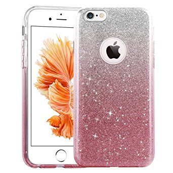 Case for iPhone 7 Plus/iPhone 8 Plus,Bling Glitter Shiny Phone Case(3-Layer) 5.5" Inch Pink