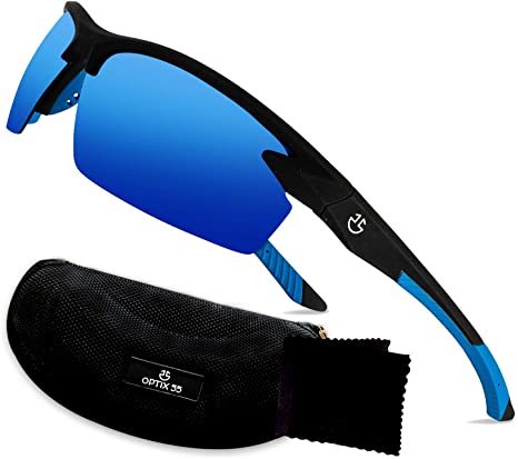 Polarized Sports Sunglasses for Men Women Cycling Running Fishing | UV Protection, Unbreakable