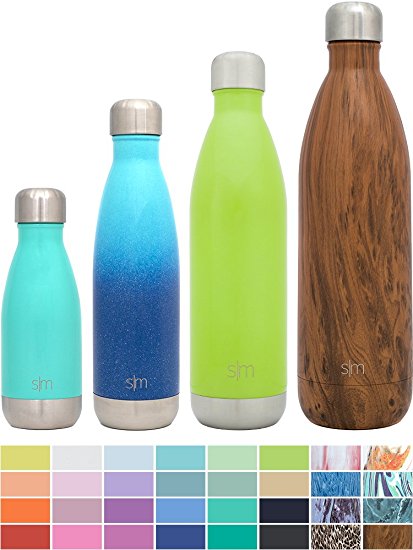 Simple Modern Wave Water Bottle - Vacuum Insulated Double Wall 18/8 Stainless Steel - 4 Sizes in 40  Styles