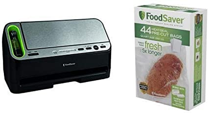 FoodSaver V4440 2-in-1 Automatic Vacuum Sealing System and This bundle includes a FoodSaver V4440 2-in-1 Automatic Vacuum Sealing System and Quart-Sized Bags, 44-Pack Bundle