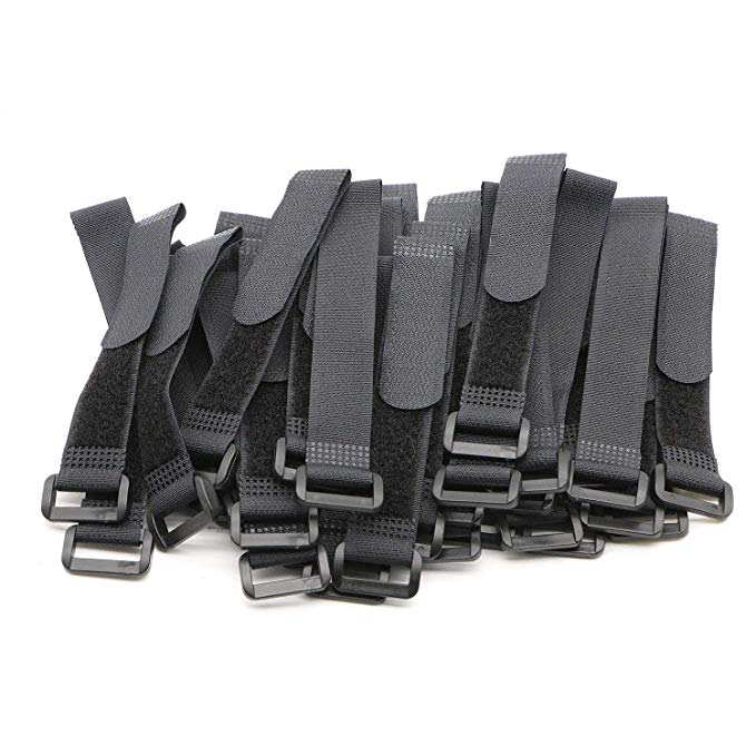 Pasow Adjustable Cable Ties Organizer Fastener with Plastic buckle (8Inch 25Pcs)