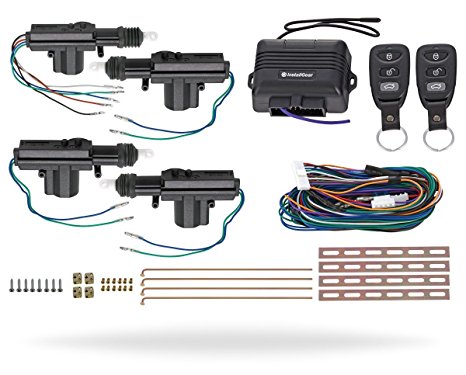 InstallGear Keyless Entry System with Two 4-Button Remotes & 4 Door Lock Actuators - Central Locking System