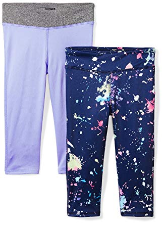 Amazon Brand - Spotted Zebra Girls' 2-Pack Active Capri Legging