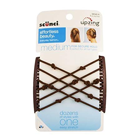 Scunci Double Combs Upzing Medium Black Or Dark Brown
