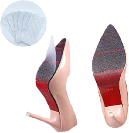 Shoe Sole Protector Stickers for High Heel, The Crystal Sole Sticker 3M Clear Protector, 4*8 Inch High Heels Wear-Resistant Water Ripple Sole Pad Crease Protectors for Women Men