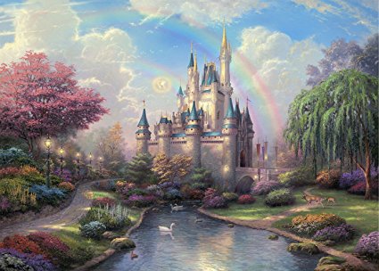 Ouyida Fairy tale castle 7' x 5' CP Pictorial cloth photography Background Computer-Printed Vinyl Backdrop TP50