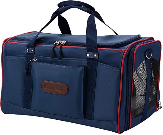 Cat Carrier, Legendog Airline Approved Foldable Cats Carriers Box with Fleece Mat Lightweight Travel Carrier Bag Case for Cats Small dogs 20.08 X12.60 X 12.99 Inch