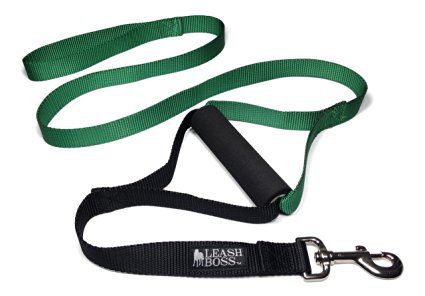 Leashboss Lite - Two Handle Training Leash for Large Dogs - Heavy Duty Double Traffic Handle Lead - Made in USA