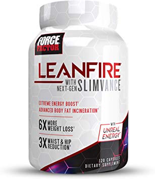 Force Factor LeanFire with Next-Gen Slimvance, Advanced Thermogenic Fat Burner, Extend Elevated Energy & Endurance, Enhance Focus & Mental Clarity, 120 Count