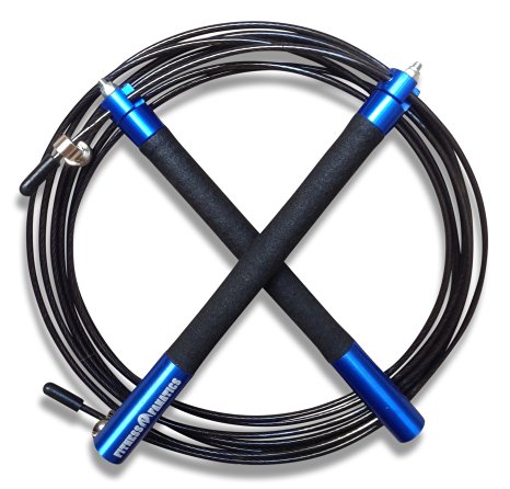 Best Aluminum Crossfit Jump Rope - Perfect For Boxing,Double Unders,MMA and WOD'S - Latest design - Fully adjustable 10 ft cable - For men, women and children - FREE EBOOK