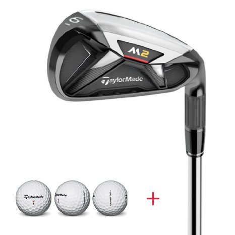 Bundle: TaylorMade Men's M2 Iron Set -Graphite or Seel, Regular or Stiff, 5 or 6 or 7 or 8 PCS   3 Taylormade Balls