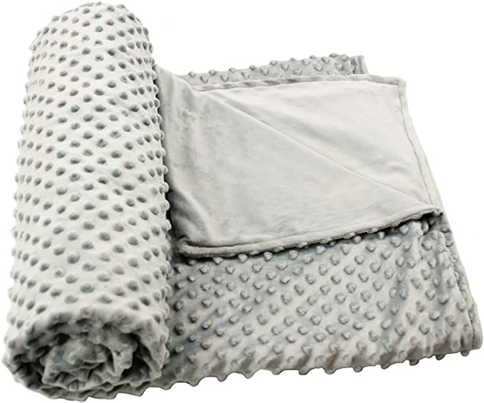 Rossy&Nancy Removable Minky Dot Duvet Cover for Weighted Bedding Blanket (Minky Removable Duvet Cover - Grey, 60"x80")
