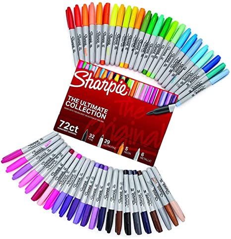 Sharpie Permanent Markers Ultimate Collection, Fine and Ultra Fine Points, Assorted Colors, 72 Count New