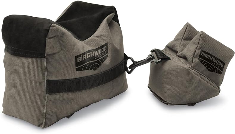 Birchwood Casey Gun Rest Filled | Durable Water-Resistant Front & Rear Shooting Bags with Inert Poly Bead Fill, Non-Slip Bottom & Suede Leather Topper
