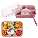 Lunch Bento Box Container Iwotou Microwave and Dishwasher Safe Lunch Box with 51 Separated Containers Pink