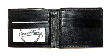 Durable Mens Wallet Front Pocket Wallet Black Leather Bifold Credit Card Slots