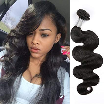 MDL Hair Brazilian Remy Human Hair Weave 24inch Natural Black Color Body Wave 1 Bundle/100g 8A Unprocessed Virgin Brazilian Hair Weft Extensions for American Women Party
