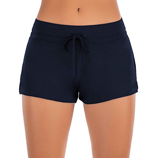 IceUnicorn Womens Swim Shorts Swimsuit Tankini Swim Briefs Ladies Mini Drawstring Bikini Bottoms Adjustable