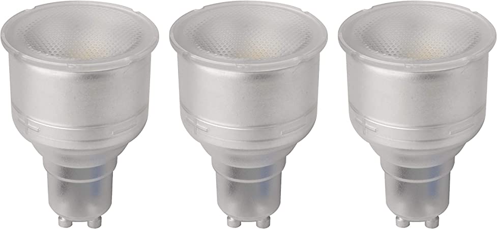 Megaman GU10 74 mm Long Neck Reflector Dimmable LED Lamp, 5 Watt, 2800K Colour Temperature, Warm White 3 Packs