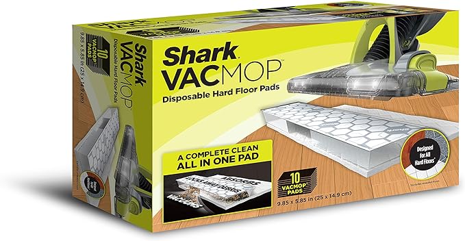 Shark VMP10M3C VACMOP Disposable Hard Floor Vacuum and Mop Pad Refills 10 CT (Canadian Version) , White