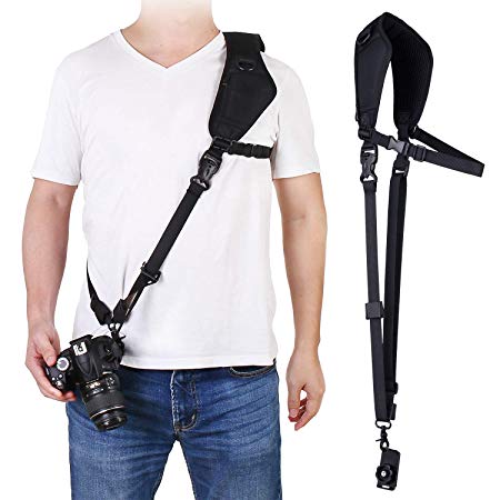 waka Camera Neck Strap with Quick Release, Safety Tether and Underarm Strap, Adjustable Camera Shoulder Sling Strap for Nikon Canon Sony Fuji DSLR Camera