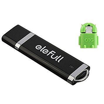Elefull USB3.0 USB Flash Drive 256GB For Mobile Smart Phone / Computer TV Car Player DVD and More High Speed With Micro USB/ OTG Adapter (black)(256GB)