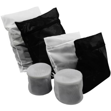 6 x Premium Delicates Laundry Bags - 2 XL, 2 L, 2 Lingerie and Bra Wash Bags all with Micro-mesh System