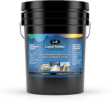 Liquid Rubber Color Waterproof Sealant - Indoor & Outdoor Coating - Easy to Apply - Water Based - White, 5 Gallon