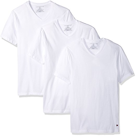 Tommy Hilfiger Men's Undershirts 3 Pack Cotton Classics Slim Fit V-Neck T-Shirt