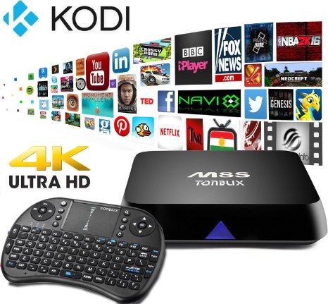 [Free Wireless Mini keyboard]Tonbux® M8S Ultra 4K Smart TV Box Mini PC Streaming Media Player with KODI(XBMC) , 2GB RAM  8GB ROM, Fully Loaded,Google Android 4.4, Amlogic S812, 2.0 GHz，Dual channel WIFI