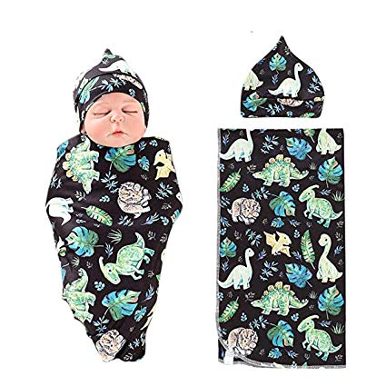 Newborn Receiving Blanket Headband Set Babys Swaddle Receiving Blankets for Girls Boys