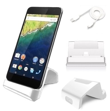 Type C Dock, USB C Charger, Acessor-Z USB to Type-C Desktop Sync Charge Dock Charger Rapid Fast Charging Cradle Stand for OnePlus Two 2, LG G5, Google Nexus 5X/6P, Lumia 950/950XL (White)