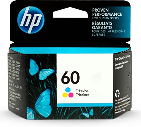 HP 60 | Ink Cartridge | Tri-color | Works with HP DeskJet D2500 Series, F2430, F4200 Series, F4400 Series, HP ENVY 100, 110, 111, 114, 120, HP Photosmart C4600 Series, C4700 Series, D110a | CC643WN