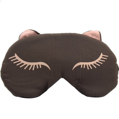 Suntasty Soft 100% Cotton Sleep Mask with Free Ear Plugs Brown