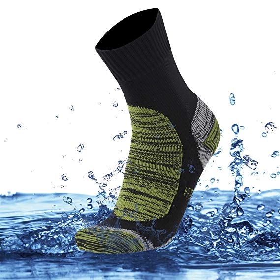 SuMade 100% Waterproof Breathable Socks, Unisex Outdoor Cushioned Wicking Hiking Cycling Skiing Crew Socks