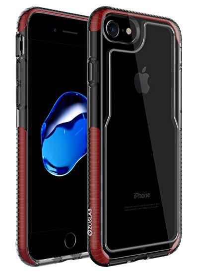 iPhone 8 / iPhone 7 Case, Zuslab Armor Pro Military Grade Shock Proof PolyOne Material with TPU Bumper Cover Drop Protection HD PC Back Cover for Apple iPhone 8 / iPhone 7 (Orange/Smoke)