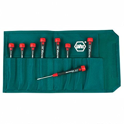 Wiha 26193 Slotted and Phillips Screwdriver Set with Soft PicoFinish Handle, 8-Piece