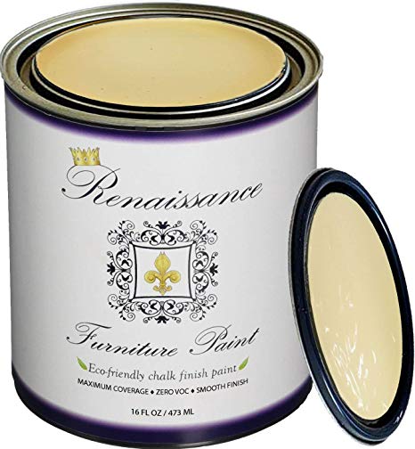 Renaissance Chalk Finish Paint - Naples Yellow 1 Pint (16oz) - Chalk Furniture & Cabinet Paint - Non Toxic, Eco-Friendly, Superior Coverage