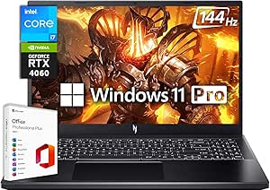 acer 2024 Newest Nitro V 15 Gaming Laptop, 15.6" 144Hz FHD IPS Display, Intel 10-Core i7-13620H, NVIDIA GeForce RTX 4060, 64GB DDR5 RAM, 2TB SSD, Microsoft Office Lifetime License & Windows 11 Pro