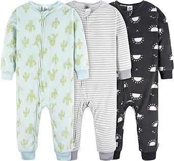 Gerber Baby Boys Flame Resistant Fleece Footless Pajamas 3-pack