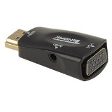 Tendak Gold-Plated Active HD 1080P HDMI to VGA Converter Adapter Dongle with 35mm Audio for Laptop PC Projector HDTV PS3 Xbox STB Blu-ray DVD